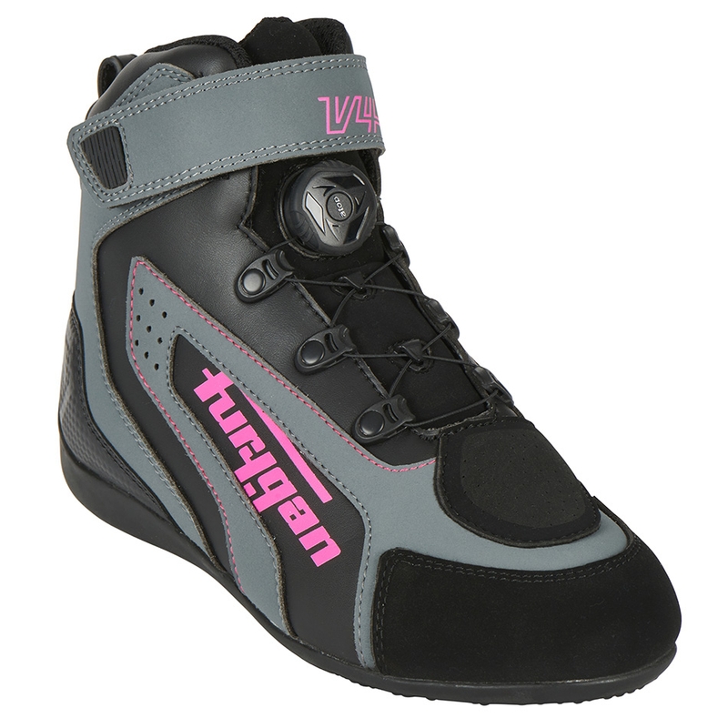 Bottes de moto pour femmes Furygan V4 Easy D3O noir-gris-rose