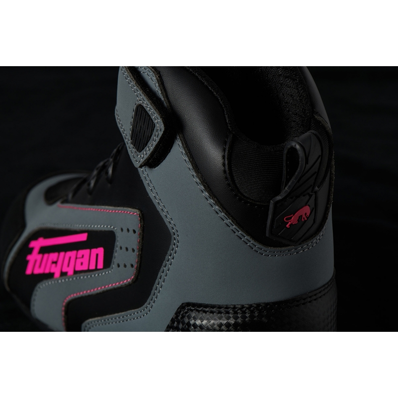 Bottes de moto pour femmes Furygan V4 Easy D3O noir-gris-rose