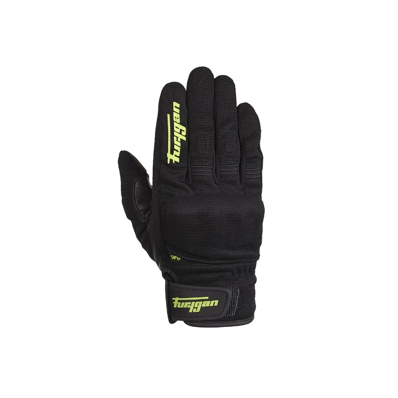 Gants moto Furygan Jet D3O noir-vert fluo