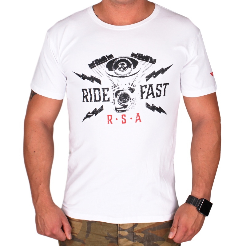 T-shirt RSA Ride Fast blanc soldes