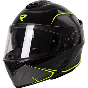 Casque de moto Street Racer Ranger noir-jaune fluo à visière relevable