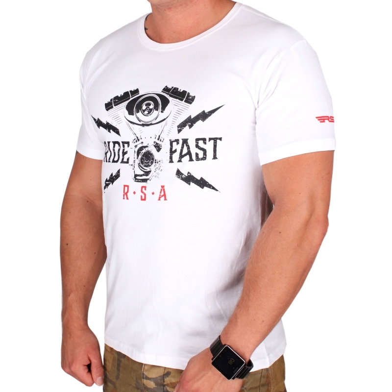 T-shirt RSA Ride Fast blanc soldes
