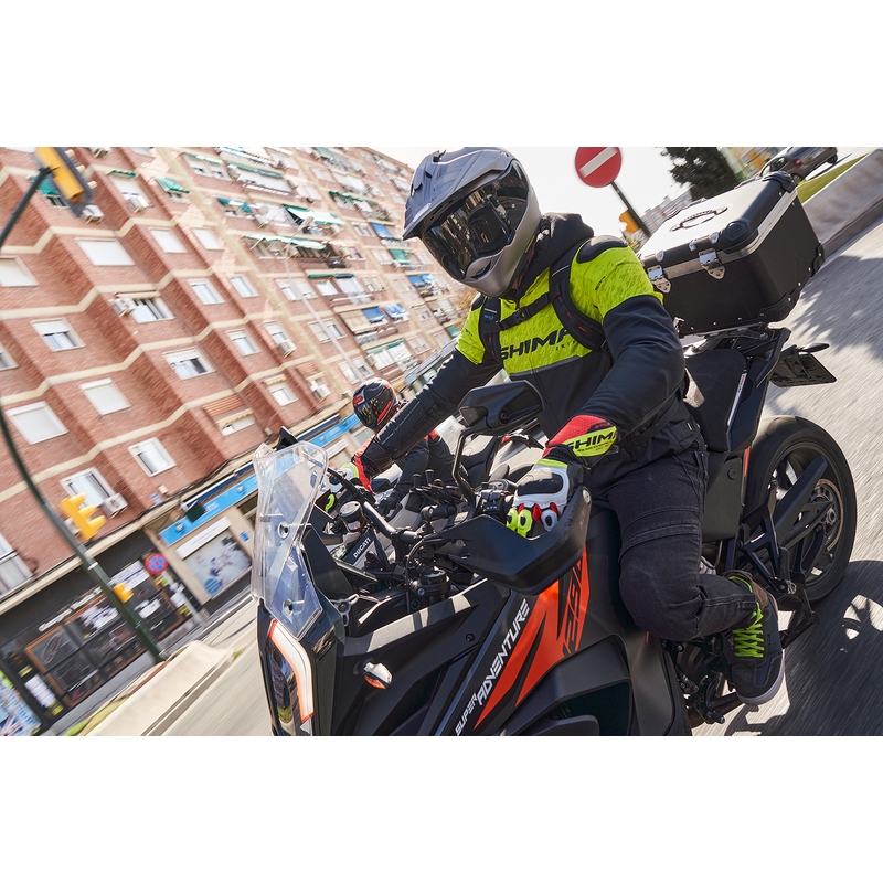 Veste moto Shima Drift noir-jaune fluo