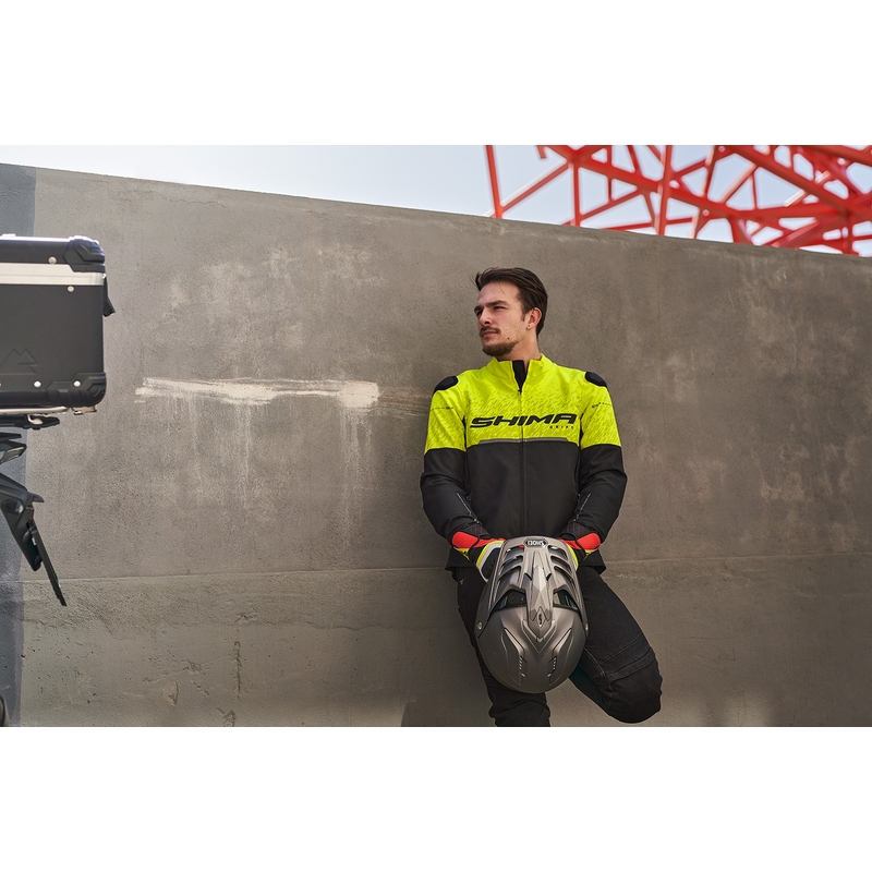 Veste moto Shima Drift noir-jaune fluo