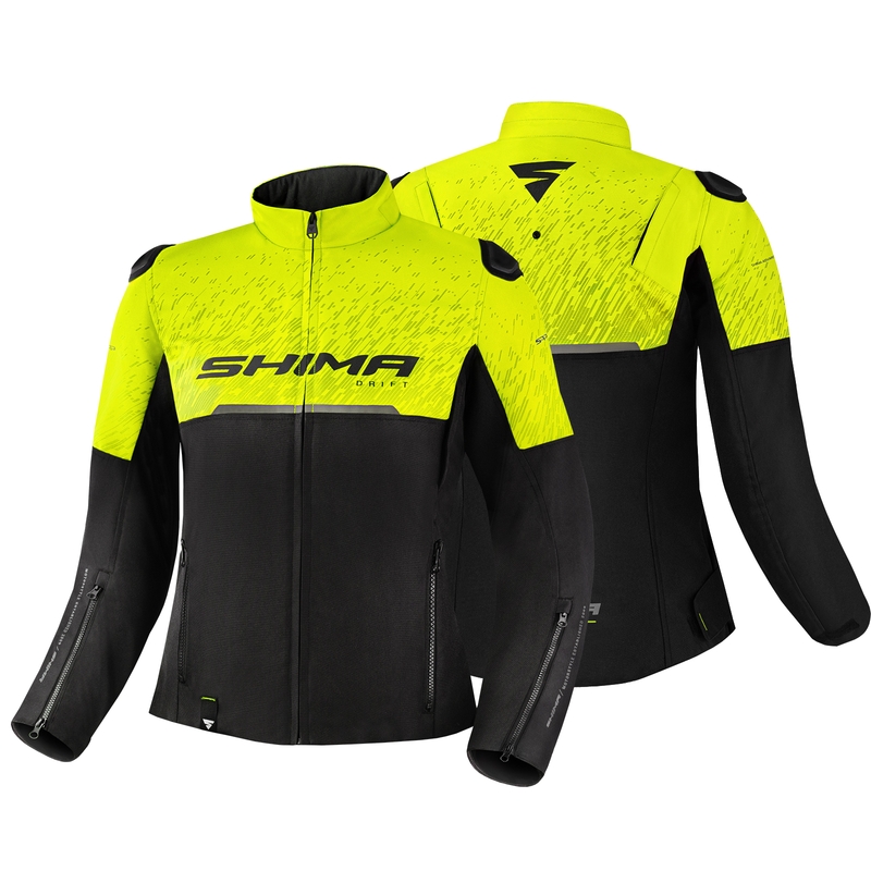 Veste moto femme Shima Drift noir-jaune fluo