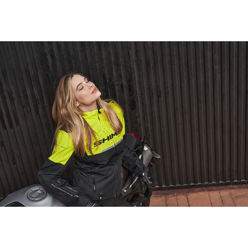 Veste moto femme Shima Drift noir-jaune fluo