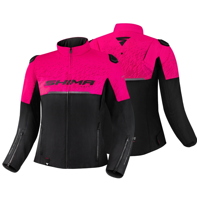 Veste moto femme Shima Drift noir et rose