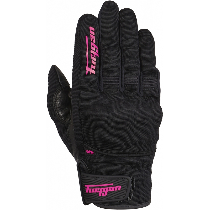 Gants de moto Furygan Jet D3O noir et rose pour femme