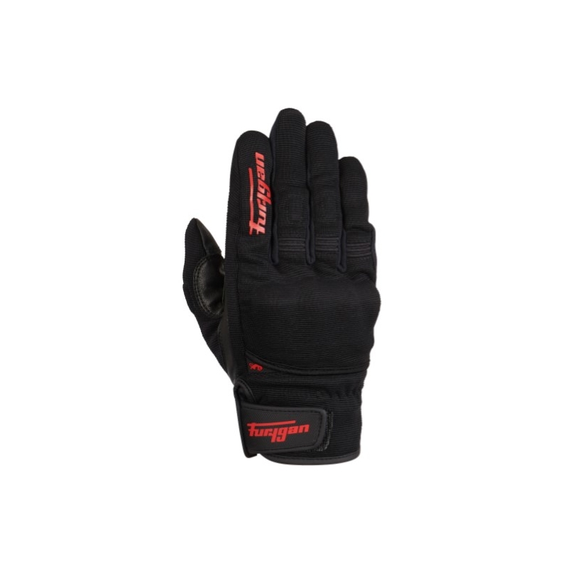 Gants de moto Furygan Jet D3O noir et rouge pour femme