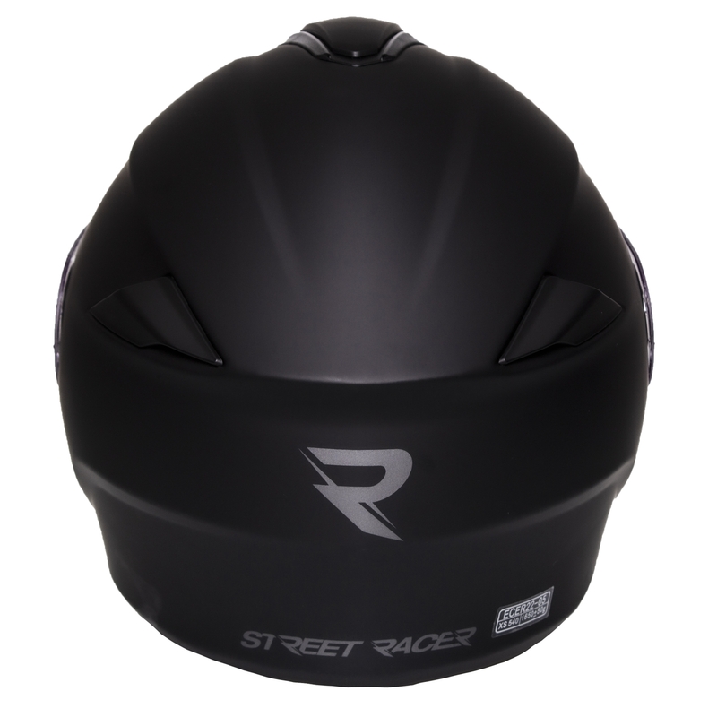 Casque de moto Street Racer Ranger noir mat à visière relevable
