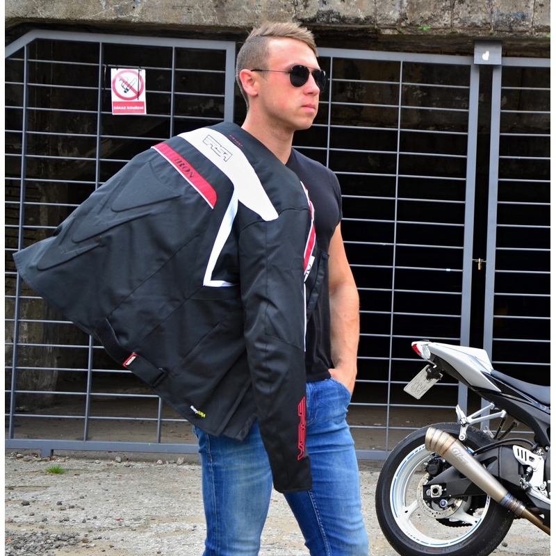 Bunda na motorku RSA Iron černo-červená výprodej