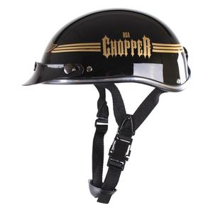 Casque de moto avec calotte RSA Skull noir brillant