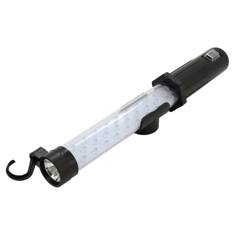 Montage de la lampe de poche 27+7LED rechargeable 12/220V Li-on 1200mAh