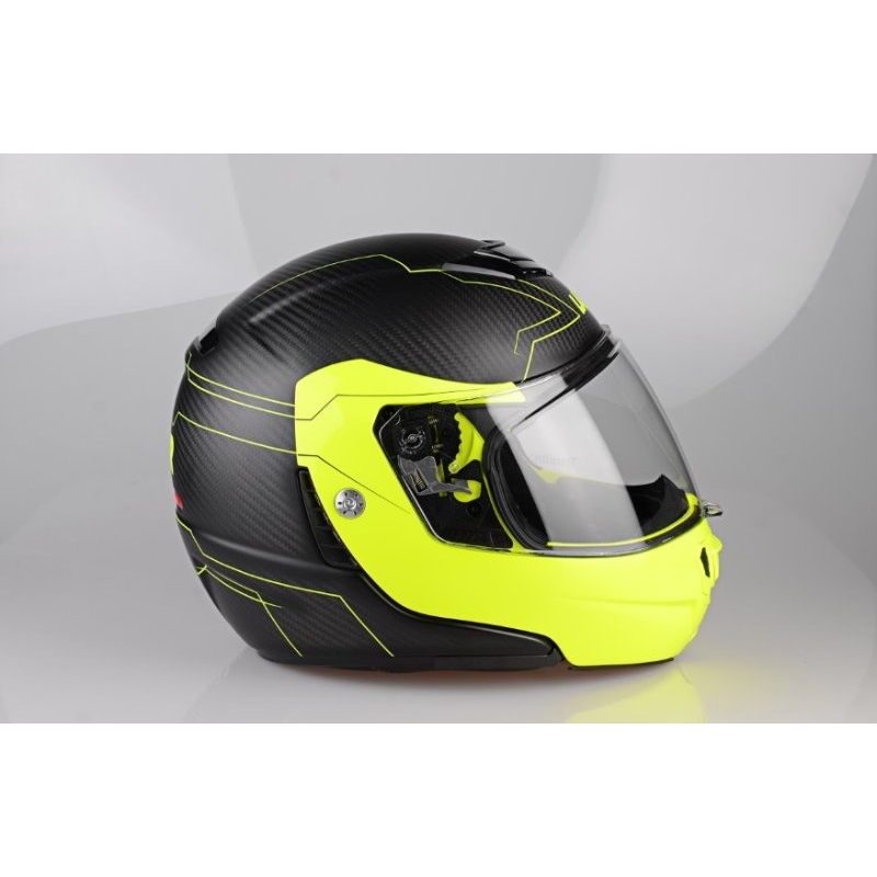 Přilba na moto Lazer Monaco Evo - Droid Pure Carbon žlutá výprodej