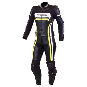 Combinaison de moto RSA Virus noir-blanc-jaune fluo pour femmes soldes