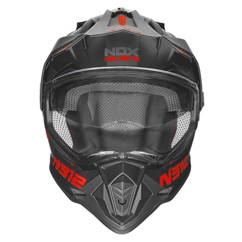 Enduro přilba NOX N312 EXTEND 2022 černo-šedo-červená výprodej