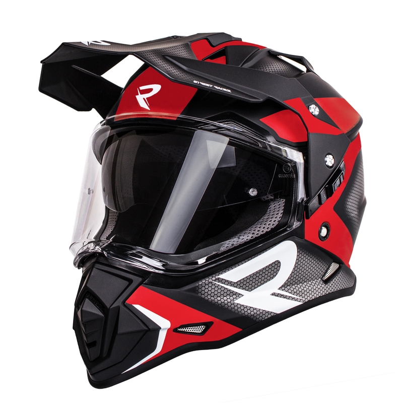Casque enduro Street Racer Tracker noir-rouge