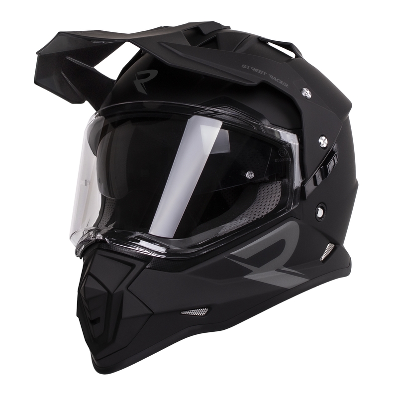 Casque Enduro Street Racer Tracker noir mat