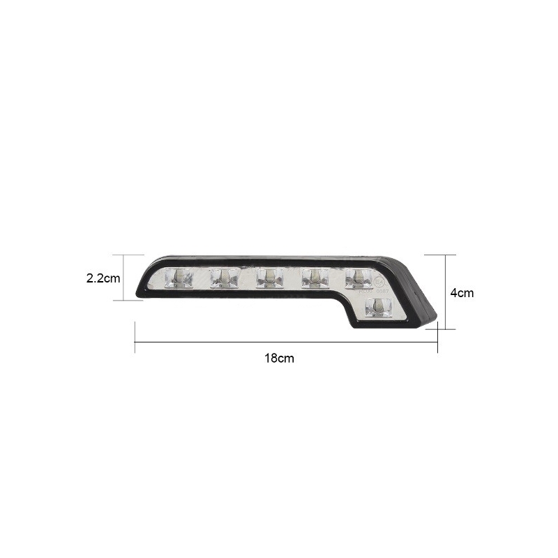 Světla denního osvětlení Superlight RL 6 LED diod 400 LM zahnutá