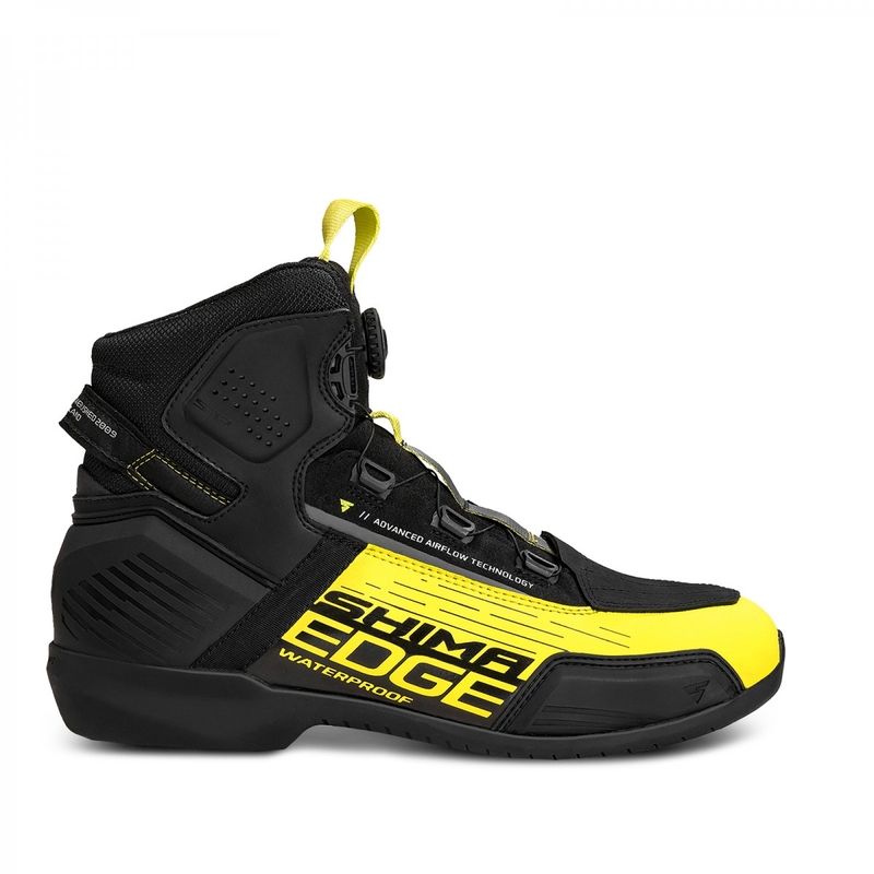 Bottes de moto Shima Edge WP noir-jaune fluo