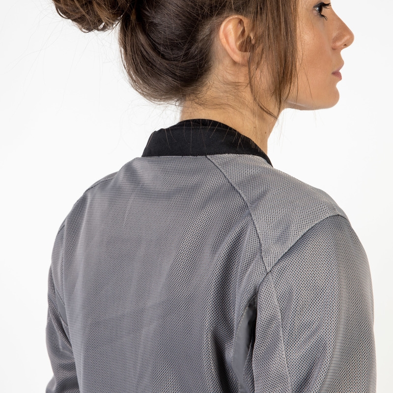 Veste de moto Ozone Dart pour femmes, argent et noir