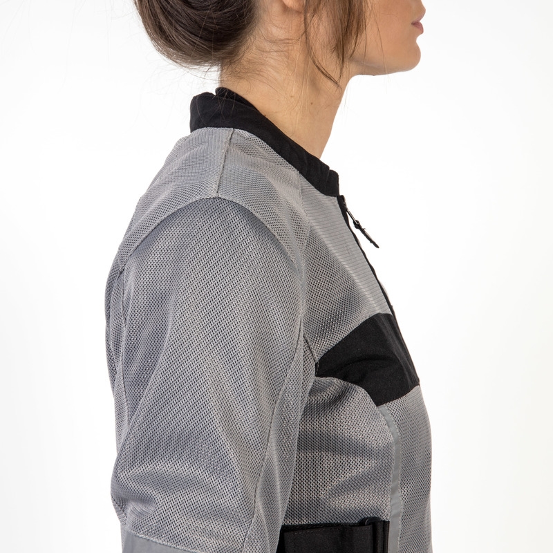Veste de moto Ozone Dart pour femmes, argent et noir