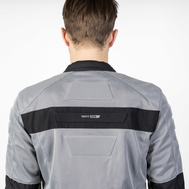 Veste de moto Ozone Dart argent-noir