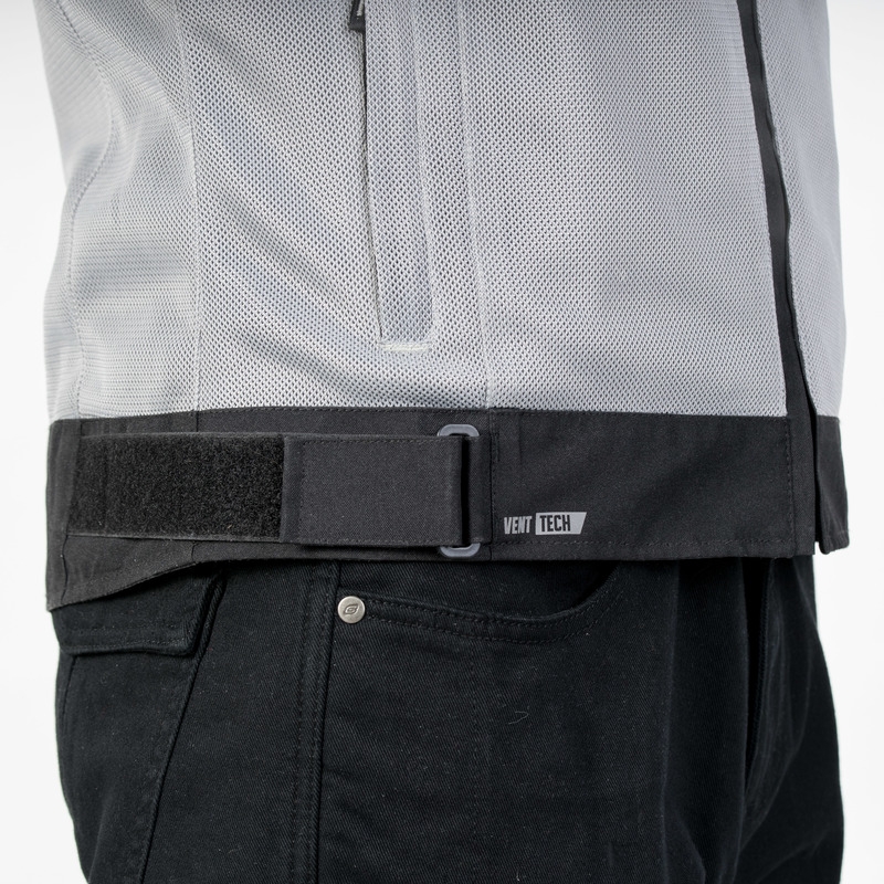 Veste de moto Ozone Dart argent-noir