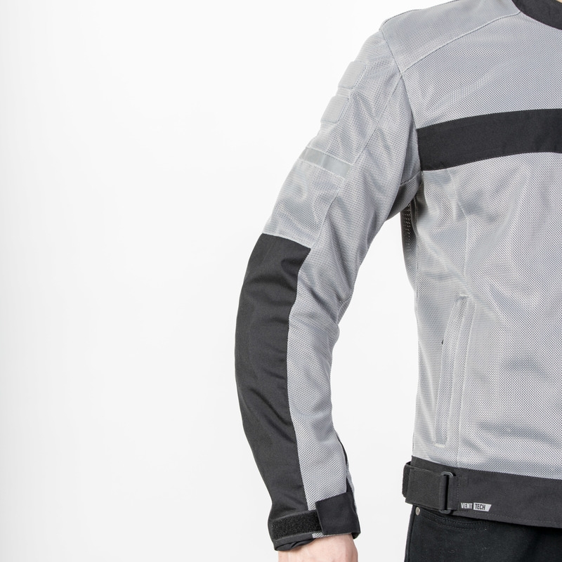 Veste de moto Ozone Dart argent-noir