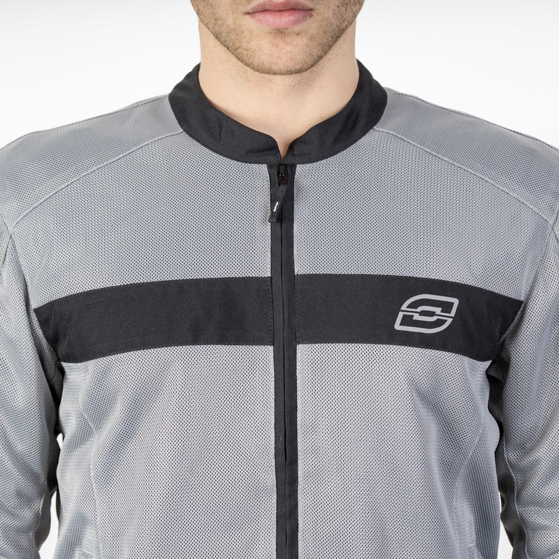 Veste de moto Ozone Dart argent-noir