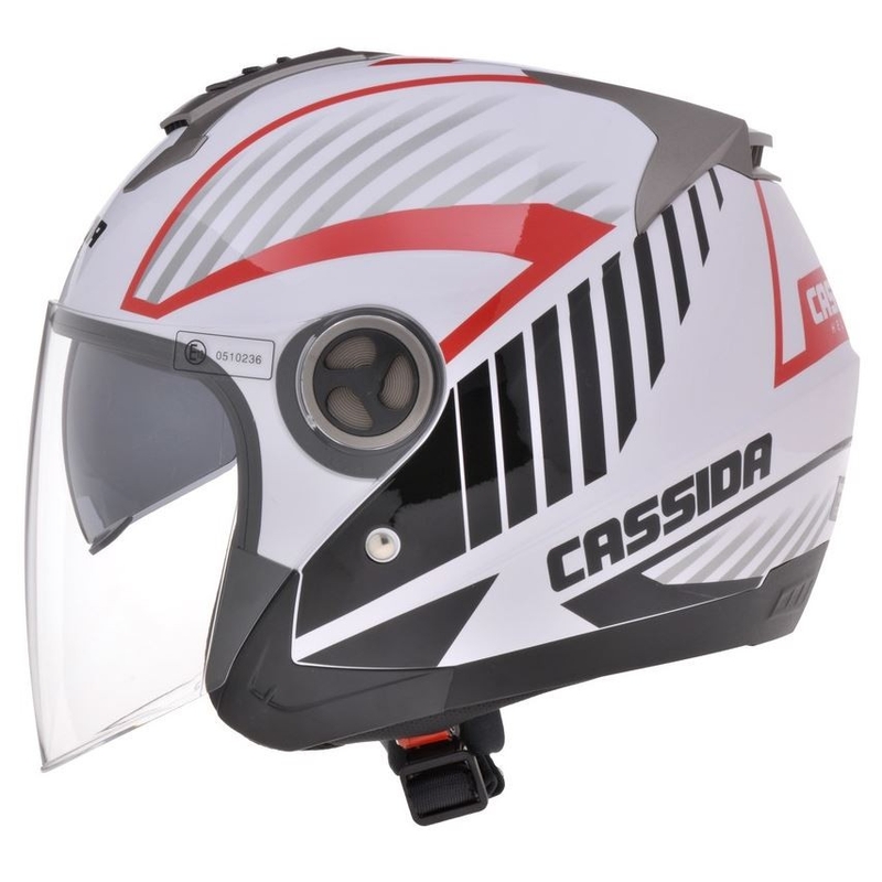 Casque de moto Cassida Magnum noir-blanc-rouge