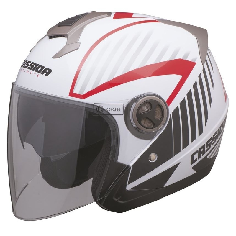Casque de moto Cassida Magnum noir-blanc-rouge
