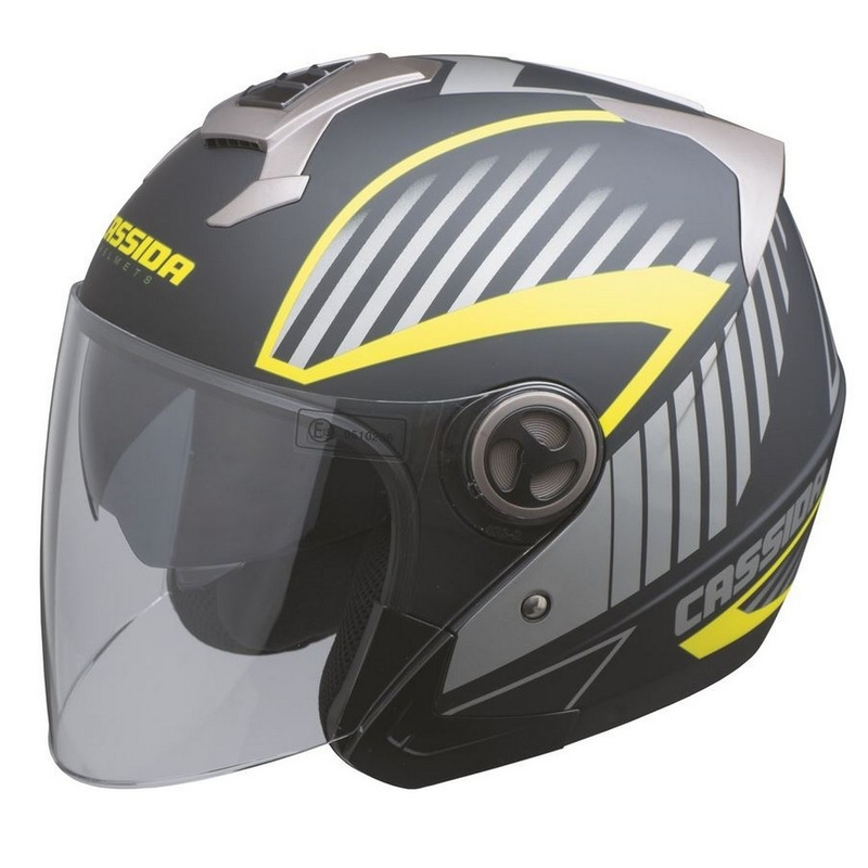 Casque de moto Cassida Magnum noir-gris-jaune fluo