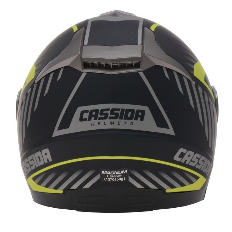 Casque de moto Cassida Magnum noir-gris-jaune fluo
