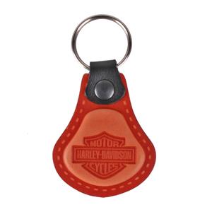 Porte-clés en cuir Harley Davidson orange