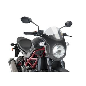 Plexi štít PUIG RETRO SEMI-FAIRING kouřová karbonový vzhled