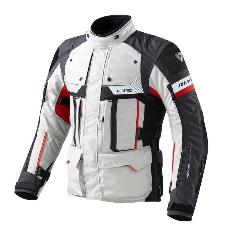 Bunda na motorku Revit Defender Pro GTX šedo-červená výprodej