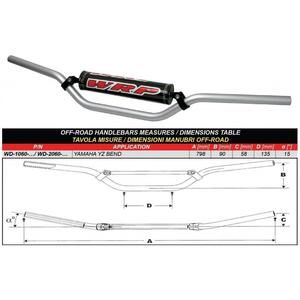 Řídítka WRP PRO-ALU YZ/YZF stříbrná