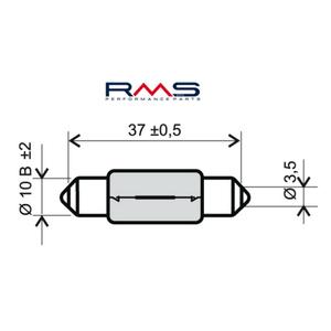Žárovka RMS 12V 5W, T11X39 S8.5 bílá