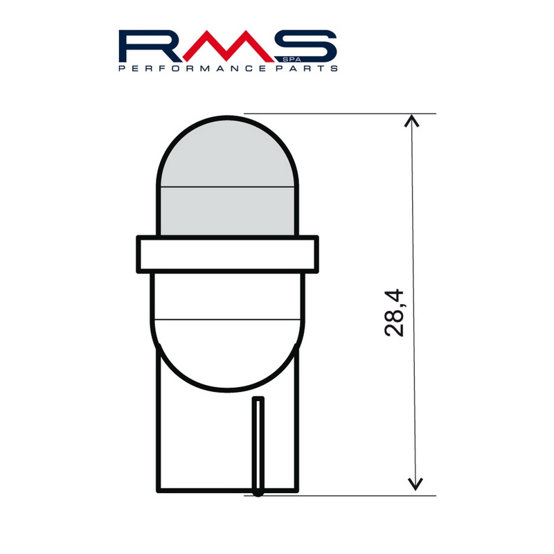 Žárovka RMS Led 12V, T10 W2.1X9.5D modrá (2ks)