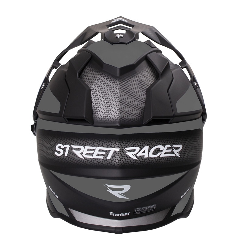Casque d'enduro Street Racer Tracker noir-gris