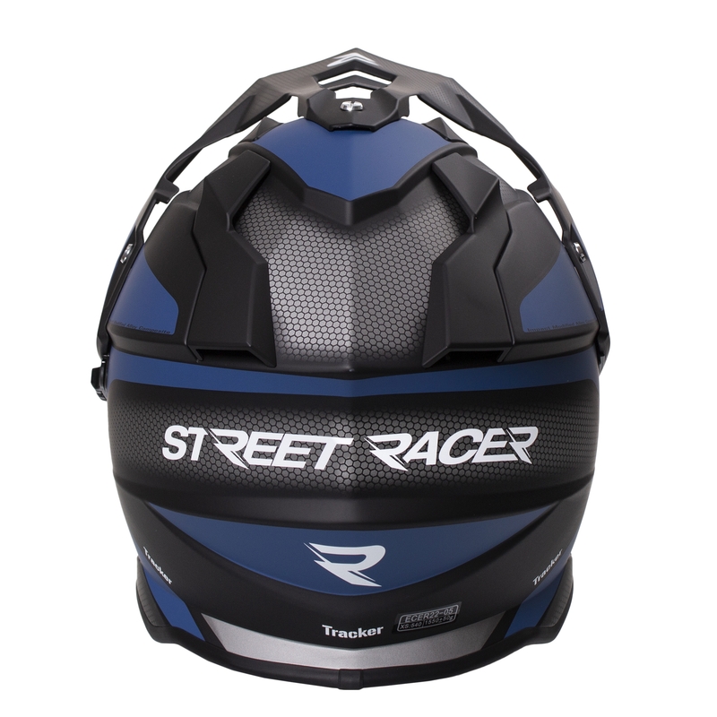 Casque d'enduro Street Racer Tracker noir-bleu