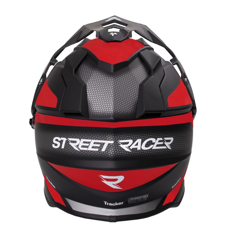 Casque enduro Street Racer Tracker noir-rouge