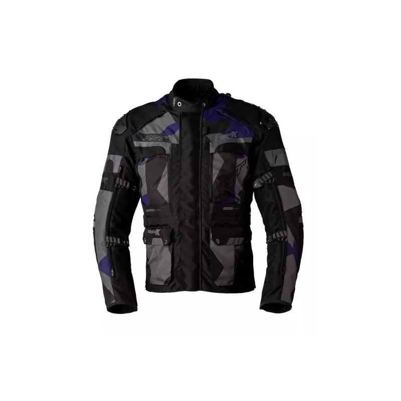 Veste moto RST Pro Series Adventure-X CE noir-gris-bleu soldes