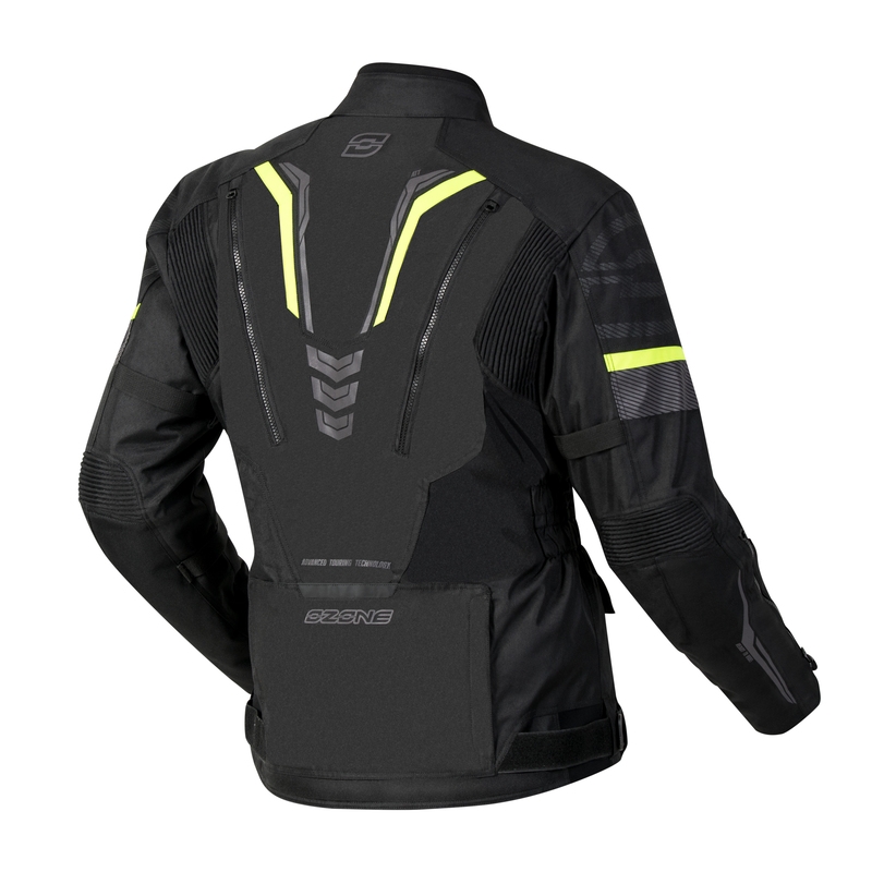 Veste moto Ozone Tour III noir-anthracite-jaune fluo