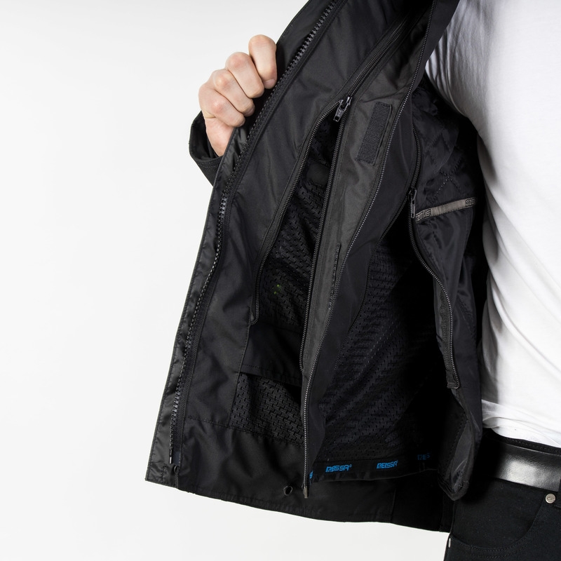 Veste moto Ozone Tour III noir-anthracite-jaune fluo