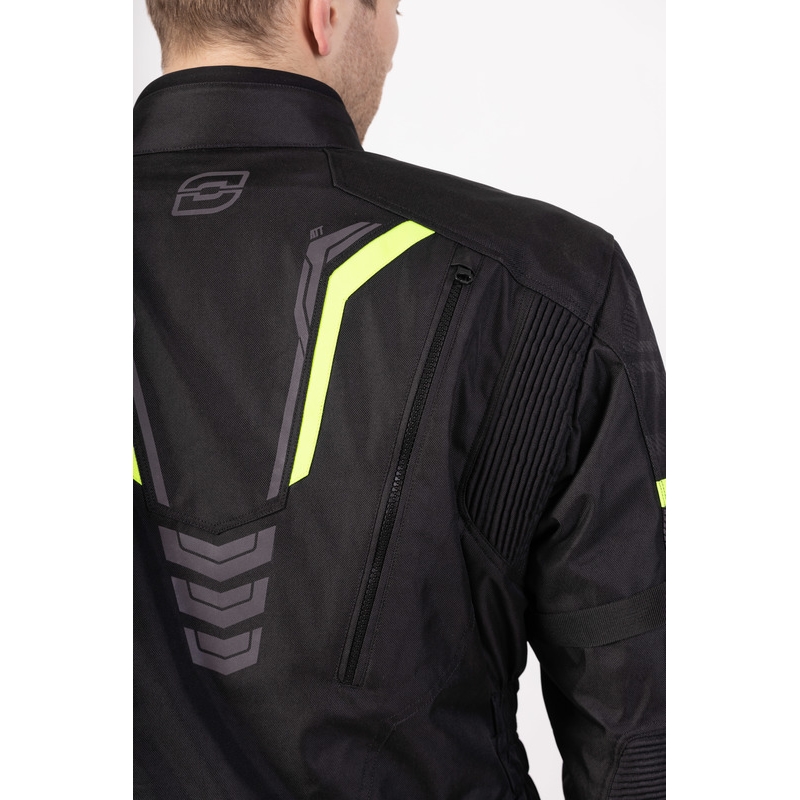 Veste moto Ozone Tour III noir-anthracite-jaune fluo