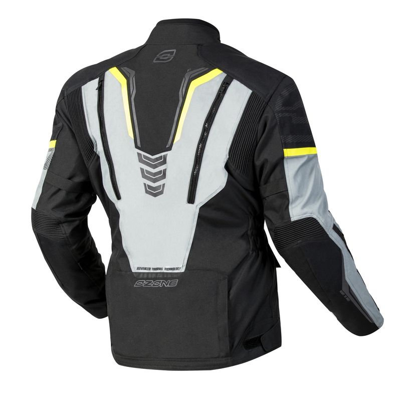 Veste moto Ozone Tour III noir-gris-jaune fluo
