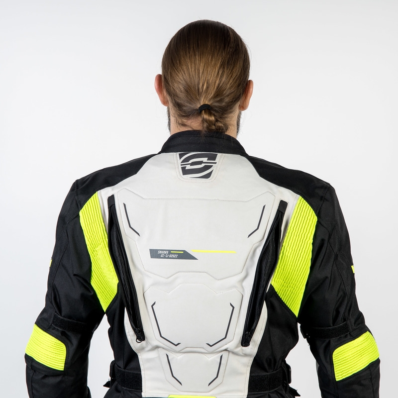 Veste moto Ozone Sahara noir-gris-jaune fluo soldes