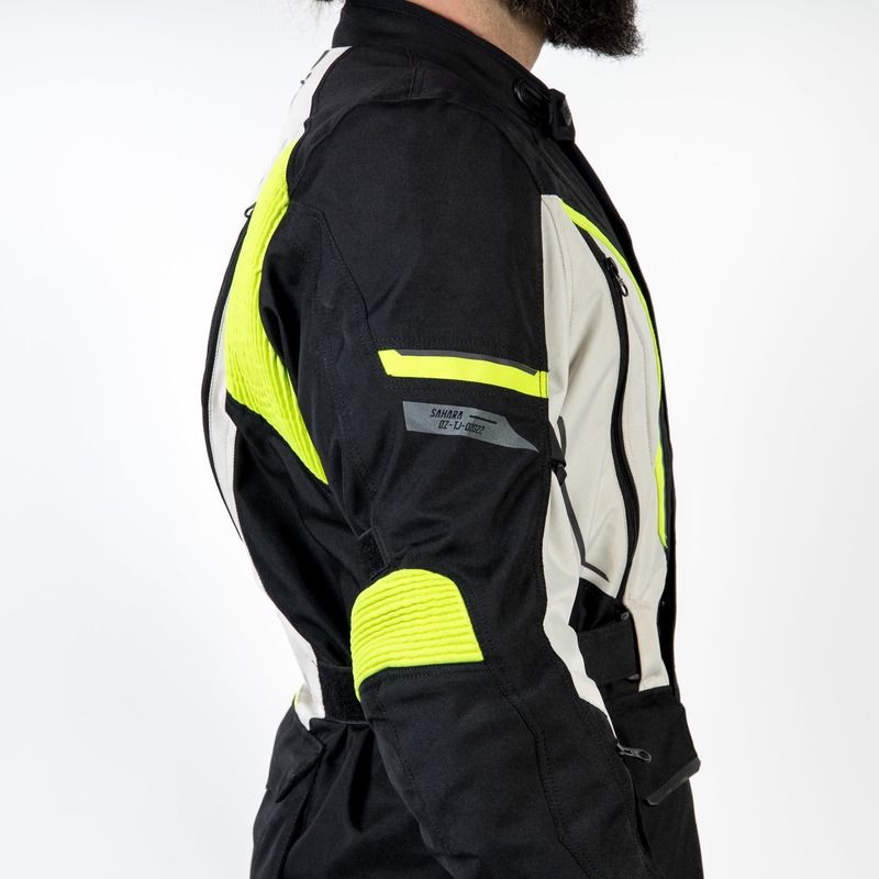 Veste moto Ozone Sahara noir-gris-jaune fluo soldes